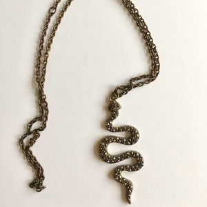 Gold Snake Pendant Necklace